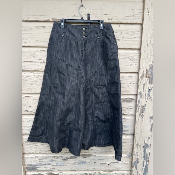 Style T Dresses & Skirts - Vintage Style T Denim Patchwork BoHo A-Line Maxi Column Jean Skirt Size 12